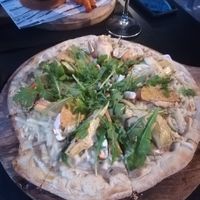 Mushroom pizza at Wild Food in Granada