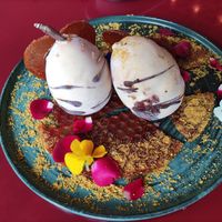 Wild spring (dessert). With passion fruit ice cream filling at Wild Food in Granada