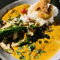 Thai red curry with “prawns"  at Wild Food in Granada