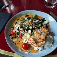 Red curry vegan at Wild Food in Granada