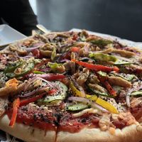 Mediterranean pizza  at Wild Food in Granada