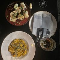 Vietnamese spring rolls & baked rice with mushrooms   at Wild Food in Granada