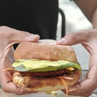 "Chicken" burger at Wild Food in Granada