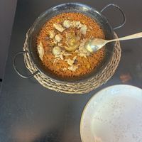 Paella with vegan chicken  at Wild Food in Granada