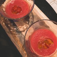 Salmorejo de sandía y tomate at Wild Food in Granada