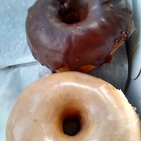 Vanilla and chocolate yeast donuts #Veganuary at Revolution Doughnuts in Atlanta