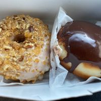 Pecan crumble and Boston creme  at Revolution Doughnuts in Atlanta