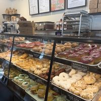 The selection (mostly vegan)  at Revolution Doughnuts in Atlanta