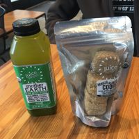 Green juice and cookies at Juice Press in Seattle