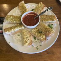 Garlic cheese toast with vegan cheese at Pizza Luce in Duluth