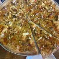 Fire-breathing dragon vegan pizza  at Pizza Luce in Duluth
