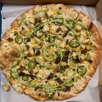 The Elote Pizza (plus tofu, which I added) at Pizza Luce in Duluth