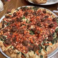Upside Down pizza at Pizza Luce in Duluth