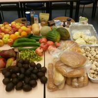 Leftover food collected from market stalls before being cleaned and cooked at Groenten Zonder Grenzen - GZG in Rotterdam