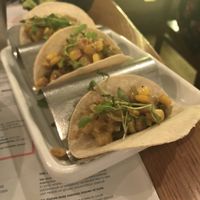 Fire-roasted poblano pepper & corn tacos  at Wahaca - Waterloo in South East London