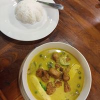 Red curry with rice at NumNgern in Khao Sok