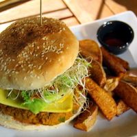 very good burger with vegan cheese at Shamar Bar Restaurante in Fuengirola