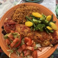 Vegan black bean burrito with Spanish rice  at Sam Diego's in Plymouth