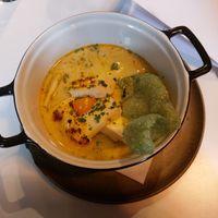 Tom yum (only explicitly vegan dish on the menu) at Depot in Ypres