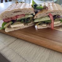 Hummus sandwich vegan  at Barra Light in Puerto Vallarta