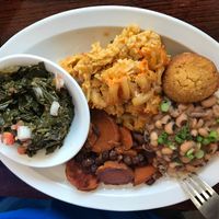 Soul food plate at Detroit Vegan Soul in Detroit