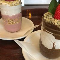 From Detroit Vegan Soul
Chocolate Mint Avocado Pudding and Strawberry Granola Parfait. at Detroit Vegan Soul in Detroit