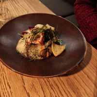 Cannoli with leek, mushroom and different greens at De Kas in Amsterdam