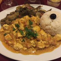 Mango Tofu Curry (vegan) at Os Tibetanos in Lisbon