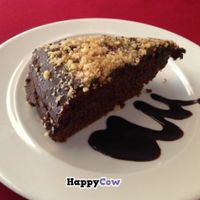 Vegan chocolate cake at Os Tibetanos in Lisbon