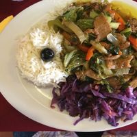 vegan seitan dish! at Os Tibetanos in Lisbon