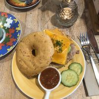 The Mexican style bagel (forgot what it’s called, but this might be my favorite)  at Bagels & Beans - Mariaplaats in Utrecht