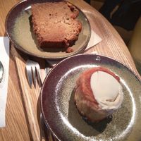 Almond & pear cake + cinnamon roll at TICH Healthy Living in Brussels
