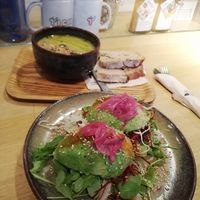 Soup of the day + avocado toast at TICH Healthy Living in Brussels