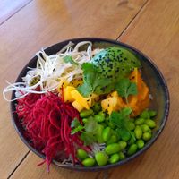 Rice bowl at TICH Healthy Living in Brussels
