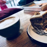 Cappuccino & carot cake  at TICH Healthy Living in Brussels