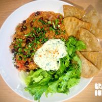 Vegan burrito bowl at Grand Ours in Poitiers