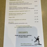 Vegan menu  at The Lytham Kitchen in Lytham