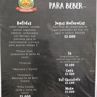 Menu at Lenteja Loca in Puerto Varas