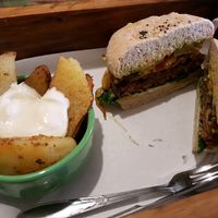 seitan burger  at Lenteja Loca in Puerto Varas