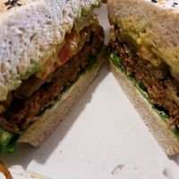 very testy seitan burger  at Lenteja Loca in Puerto Varas