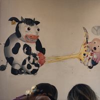 Wall vinyl vegan power at Lenteja Loca in Puerto Varas