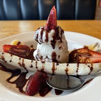 A banana split at Vertical Diner in Salt Lake City
