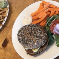 ian mackaye on 7-grain bread (bottom) and vertical burrito (top) at Vertical Diner in Salt Lake City