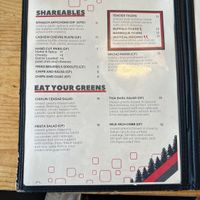 Menu Page 1   at Vertical Diner in Salt Lake City