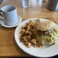 Breakfast biscuit sandwich. So good!  at Vertical Diner in Salt Lake City