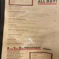 Menu December 2023 at Vertical Diner in Salt Lake City