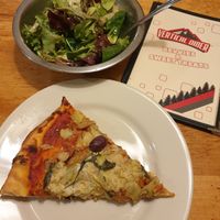 Artichoke dip pizza at Vertical Diner in Salt Lake City