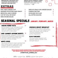 Menu 5  at Vertical Diner in Salt Lake City