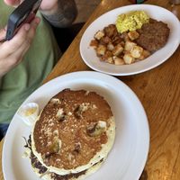 the avalanche (banana pancake, sauzage)  at Vertical Diner in Salt Lake City