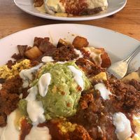 La Mesa and my husbands breakfast burrito  at Vertical Diner in Salt Lake City